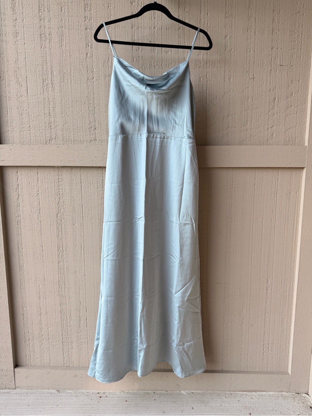 PETITE VOW’D Light Blue Satin Dress
